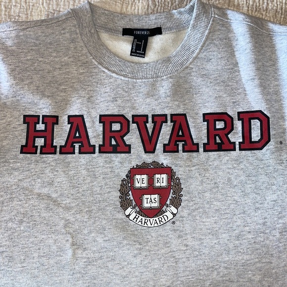 Forever 21 Harvard Cropped Fleece Sweatshirt - Picture 7 of 8